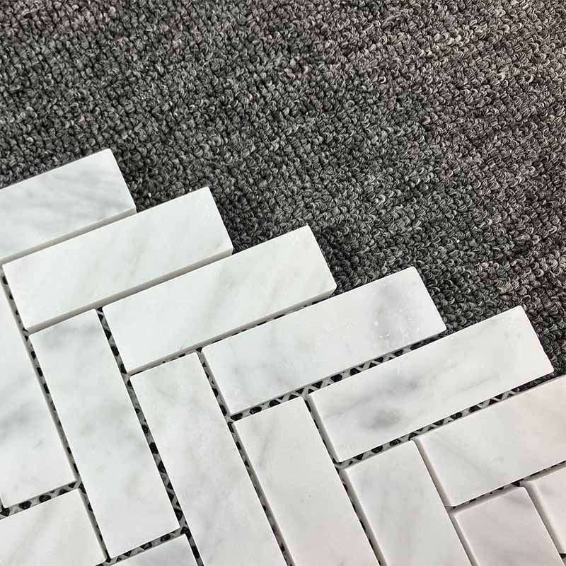 Carrara Mosaic Herringbone Mosaics Soft Matt 315x280