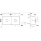 Carysil Fine Fireclay Double Bowl 838x457x232mm