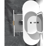 Carysil Fluted Wall Hung Vanity Matte White (Stone Top and Black Handle Included) 1200mm