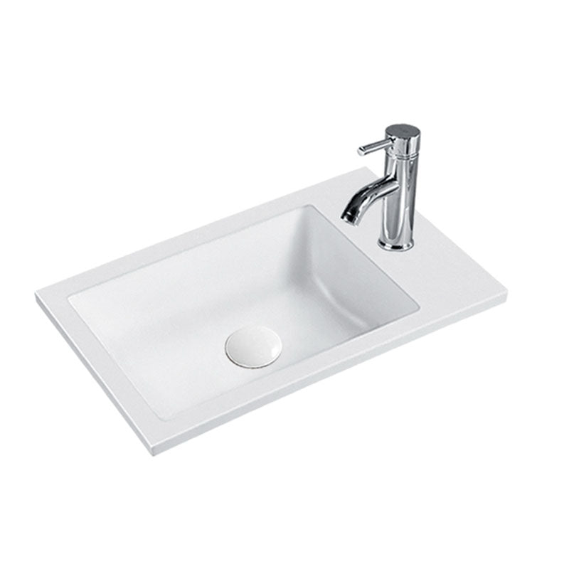 York Collection Wall Hung Vanity Matt White 453x247x540mm With Gloss White Ceramic Top