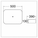 Above Counter Basin Soft Square Gloss White 500x390x130mm