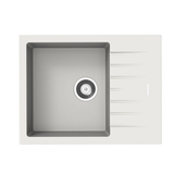 Carysil City Single Bowl with Drainer Granite Kitchen Sink White 650x500x200mm