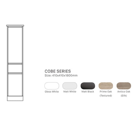 Cobe Tallboy Freestanding Natural Timber 410x400x1800mm