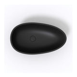 Solid Surface Basin Series Crystal Above Counter Matt Black 611x358x158mm
