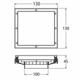 DrainCover Tile Insert 100mm 316-StainlessSteel Chrome 130x130mm