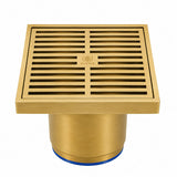 DrainCover 75mm Casting Brass Strips Brushed Gold 100x100mm