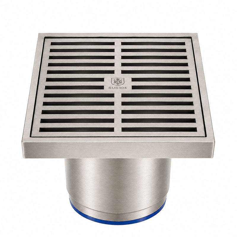 DrainCover 75mm Casting Brass Strips Brushed Nickel 100x100mm