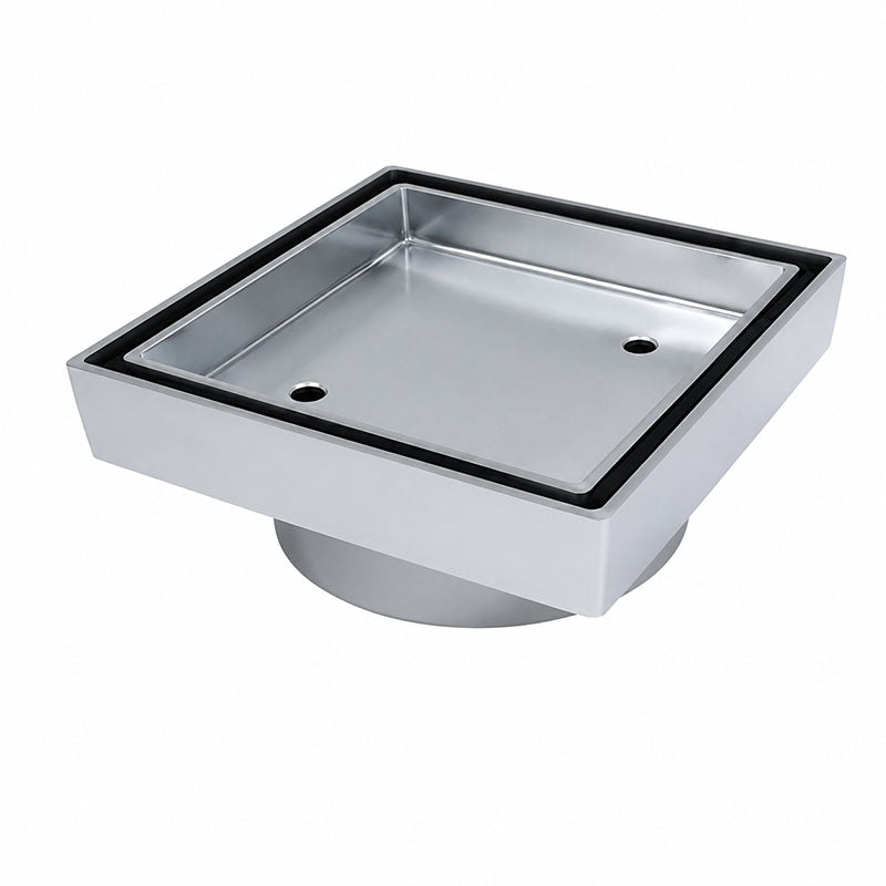 DrainCover Tile Insert 100mm Casting Brass Chrome 115x115mm