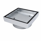 DrainCover Tile Insert 100mm Casting Brass Chrome 115x115mm