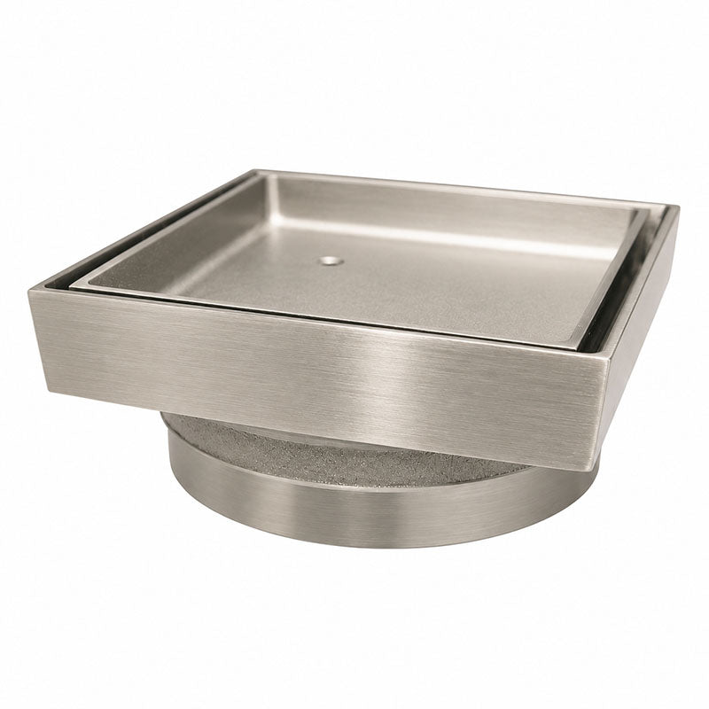 DrainCover Tile Insert 75mm Casting Brass Brushed Nickel 115x115mm