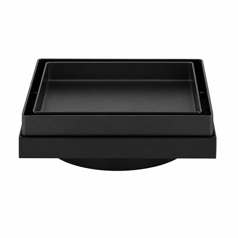 DrainCover Tile Insert 75mm 316-StainlessSteel Black 130x130mm