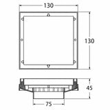 DrainCover Tile Insert 75mm 316-StainlessSteel Chrome 130x130mm