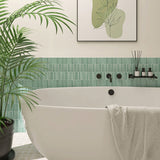 JAPANESE TRACES LEAF GREEN MIX MOSAIC 12X92X8MM ON 284X298MM