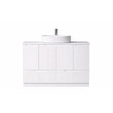 Duplex Collection Series Floorstanding Single Bowl Matt White 1480x455x855mm Vanity with Flat Stone Top