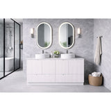 Duplex Collection Series Floorstanding Double Bowl Matt White 1480x455x855mm Vanity with Flat Stone Top
