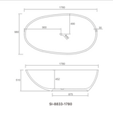 DELIGHT FREESTANDING BATH 1780*980*510mm