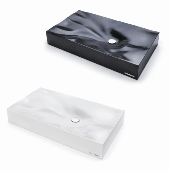 STERNHAGEN 815X465X130MM DUNE ABOVE COUNTER BASIN WHITE OR BLACK GLOSSY WASH BASIN SANI-QUARTZ COMPOSITE HIGH-END