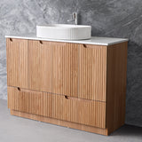 Duplex Collection Floorstanding Rosewood Overall 880×455×855mm Vanity with Ceramic Slimline Top (UV31)