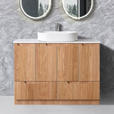 Duplex Collection Floorstanding Rosewood Overall 880×455×855mm Vanity with Ceramic Slimline Top (UV31)