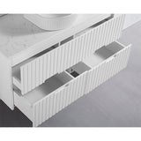 Elena Series Wall Hung Matt White 1180x455x540mm Vanity with Flat Stone Bench Top Only