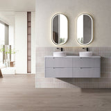 Elena Series Wall Hung Urban Grey 580x455x540mm Vanity with Stone Top & Ceramic Undermount Basin