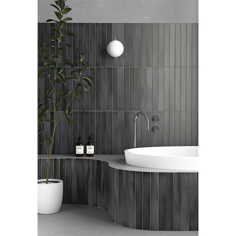 MASSIMO DARK BLACK SATIN SUBWAY 50X400MM