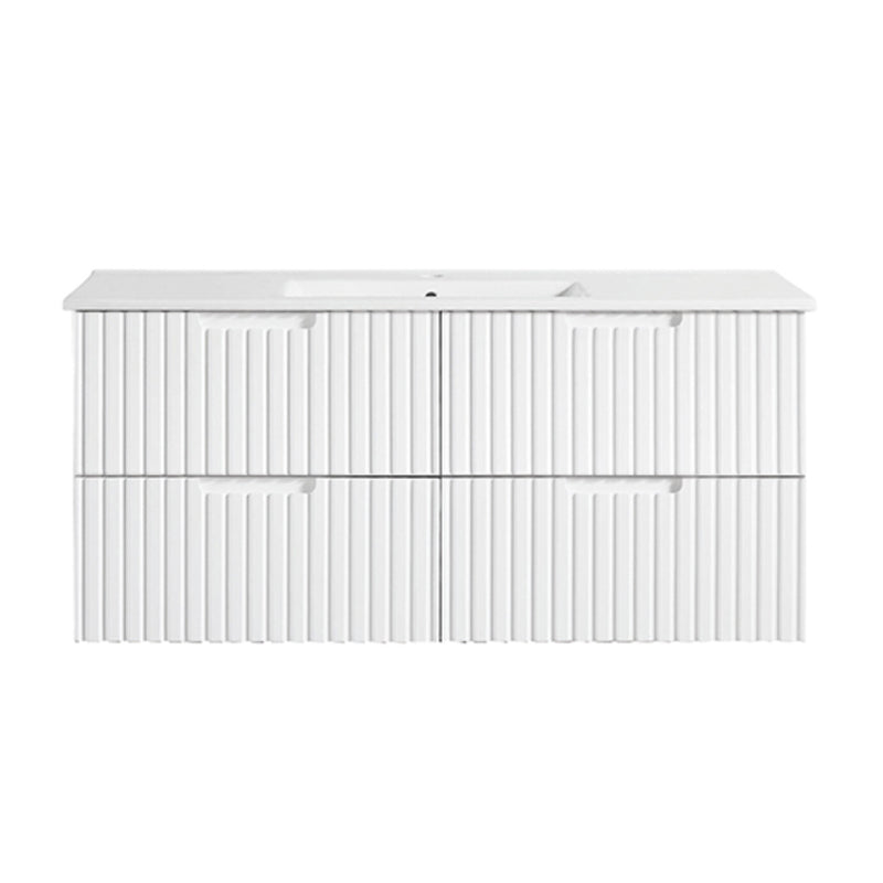 Elena Series Wall Hung Matt Black 1180x455x540mm Vanity with Flat Stone Bench Top Only