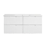 Elena Series Wall Hung Matt Black 1180x455x540mm Vanity with Flat Stone Bench Top Only