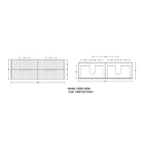 Elena Series Wall Hung Double Bowl Antica Timber 1480x455x540mm Vanity with Stone Top & Ceramic Undermount Basin