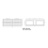 Elena Series Wall Hung Single Bowl Antica Timber 1480x455x540mm CABINET ONLY