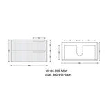 Elena Series Wall Hung Urban Grey 880x455x540mm Vanity with Stone Top & Ceramic Undermount Basin