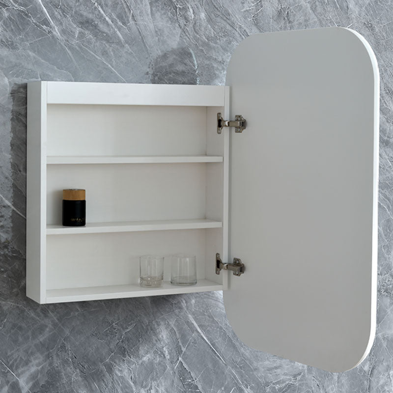 LED Eric Round Corner Shaving Cabinet Matt White 600x900x155mm
