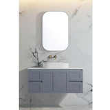 Eric Collection Round Corner Shaving Cabinet Matt Black 600x900x155mm