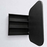 Eric Collection Round Corner Shaving Cabinet Matt Black 600x900x155mm