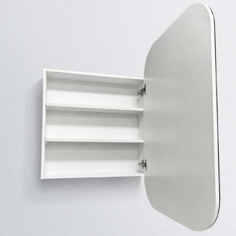 Eric Collection Round Corner Shaving Cabinet Matt White 600x900x155mm