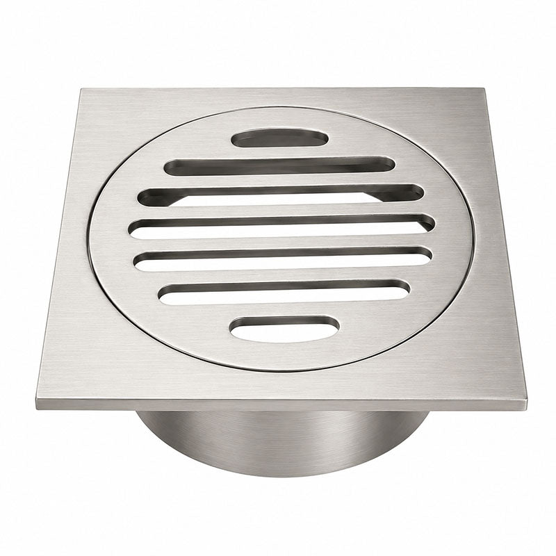 Square Waste 100mm Casting Brass Brushed Nickel 110x110mm