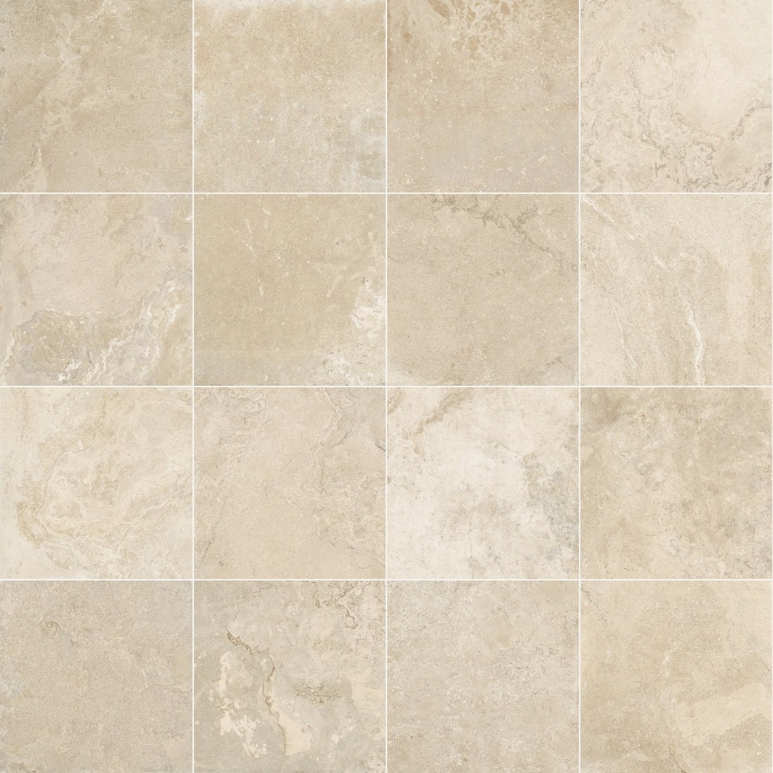 Travertino Lux Bianco Matt 600x600