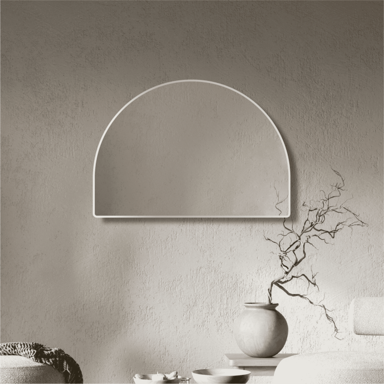 Arch Framed Mirror Matte White 1200x900