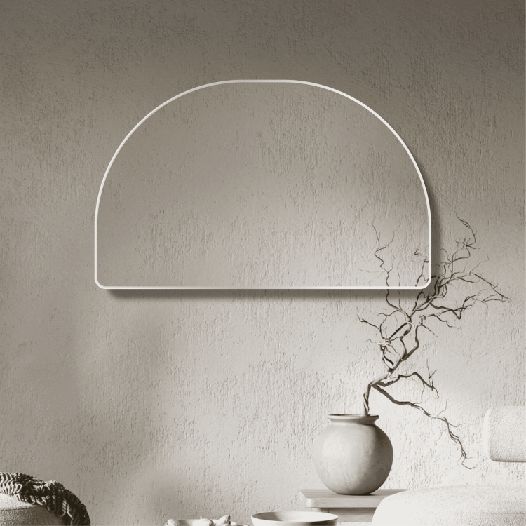 Arch Framed Mirror Matte White 1500x1000