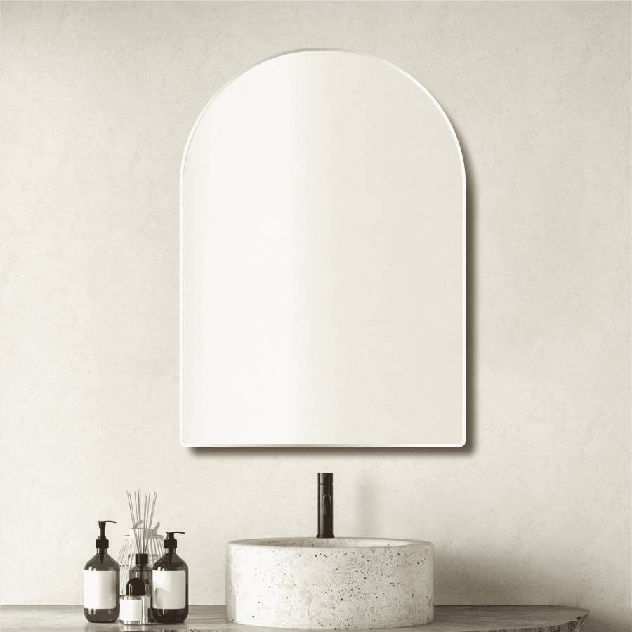 Arch Framed Mirror Matte White 750x900