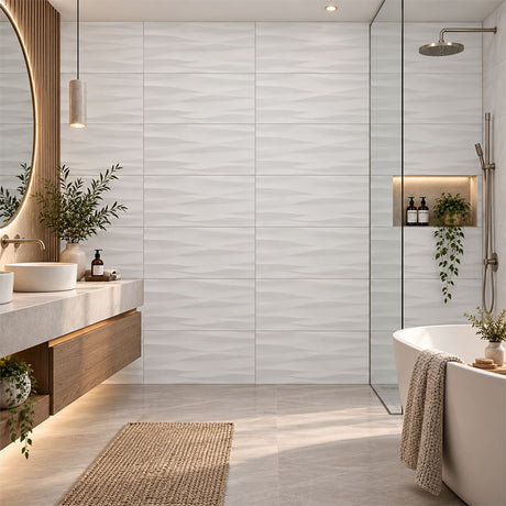 Forma Flow White Satin 300x600