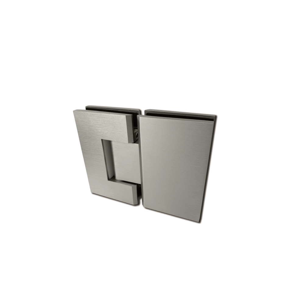 GLASS TO GLASS 180 HINGE PLATED SOLID BRASS SQUARE EDGES Gun Metal