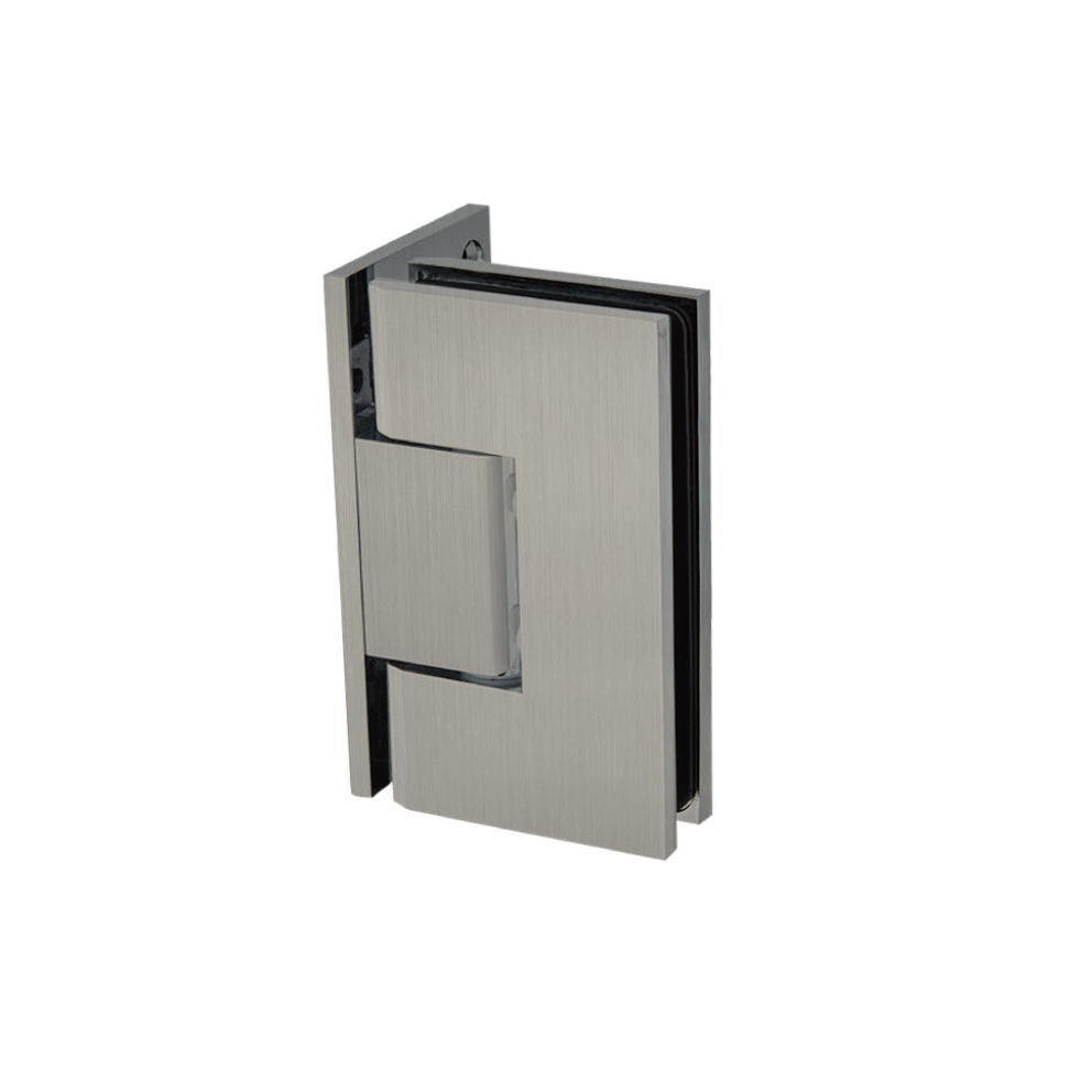 WALL TO GLASS 90 HINGE PLATED SOLID BRASS -SQUARE EDGES Gun Metal