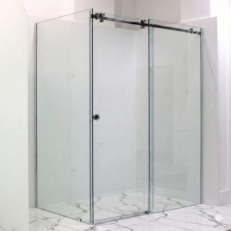 10mm Sliding Shower Screen Front (1150-1220mm) & Return (900mm) Chrome