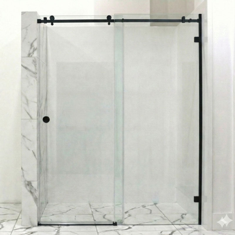 10mm Sliding Shower Screen Front Only (1150-1220mm) Matte Black