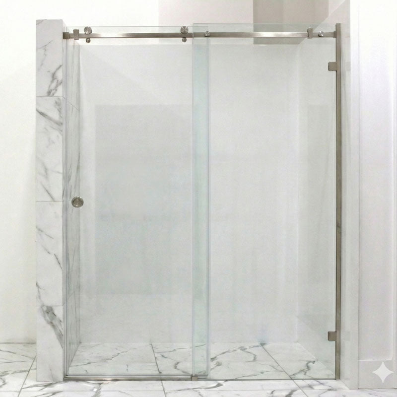 10mm Sliding Shower Screen Front Only (1150-1220mm) Brushed Nickel
