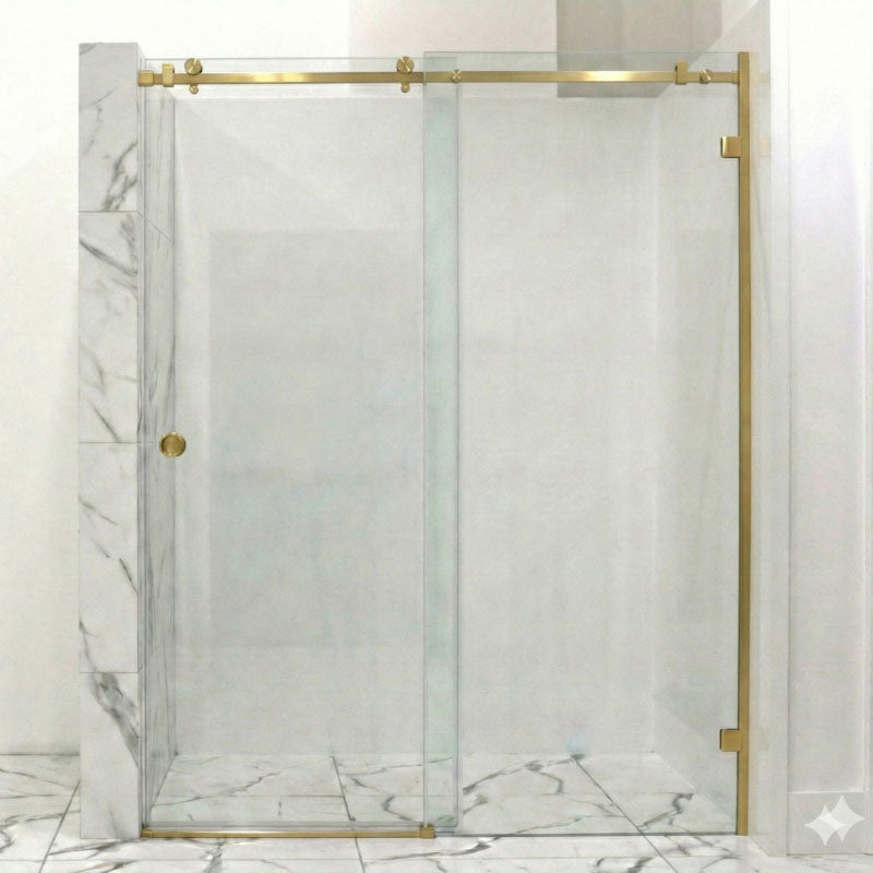 10mm Sliding Shower Screen Front Only (1150-1220mm) Brushed Gold ...