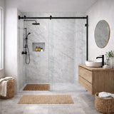 10mm Sliding Shower Screen Front Only (1150-1220mm) Matte Black