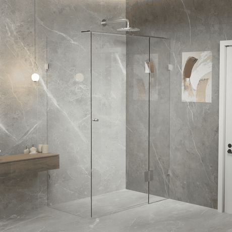 CHROME Fully Frameless Shower Screen GC SERIES Height 2000mm FRONT + RETURN