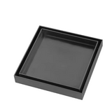 Brass Tile Inset Floor Drain (80mm Outlet) Gun Metal Grey 120x120mm